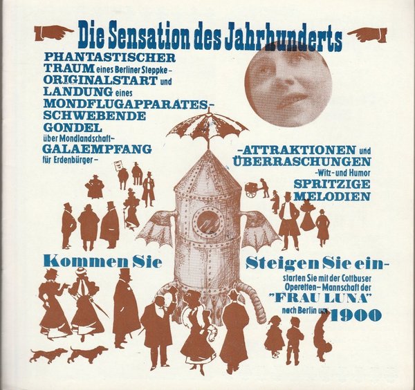 Programmheft Paul Lincke FRAU LUNA  Theater der Stadt Cottbus 1977