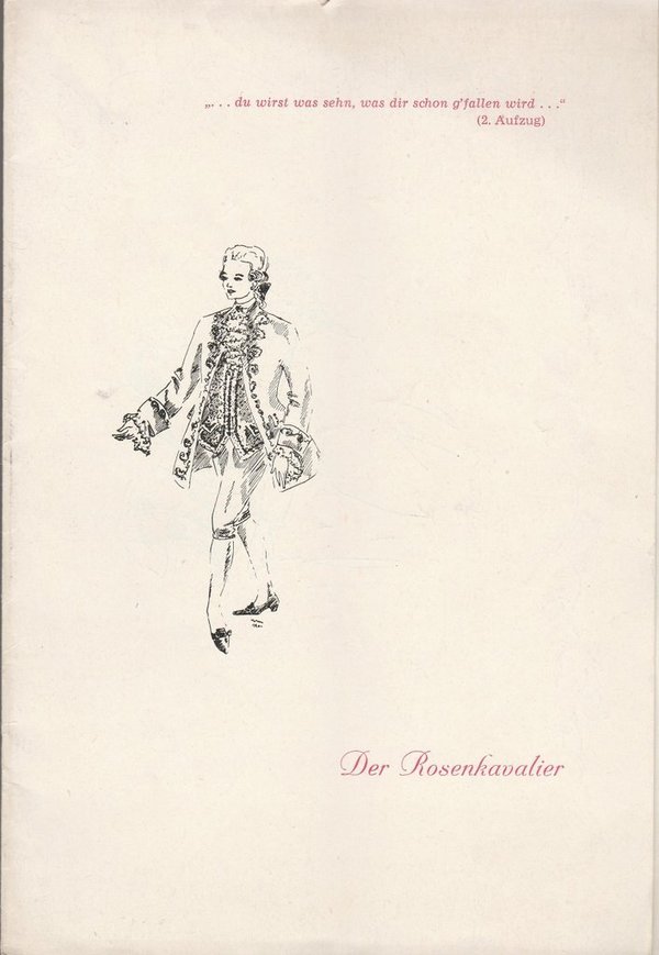 Programmheft Richard Strauss DER ROSENKAVALIER  Meininger Theater 1961