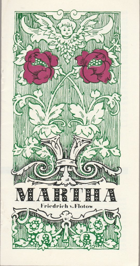 Programmheft Friedrich von Flotow MARTHA Theater der Stadt Cottbus 1985