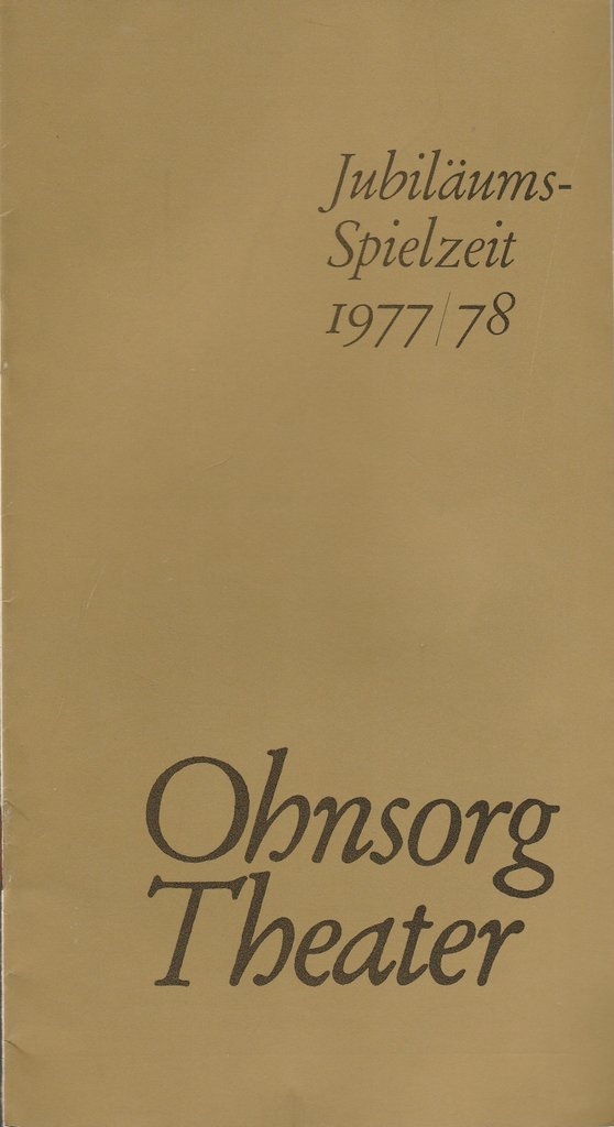 Programmheft Jens Exler UN BOBEN WOHNT DE ENGELS Ohnsorg-Theater 1977