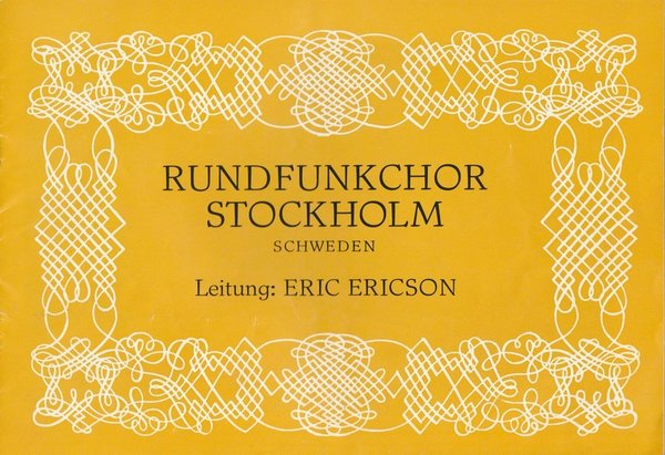 Programmheft RUNDFUNKCHOR STOCKHOLM ERIC ERICSON Tournee 1980