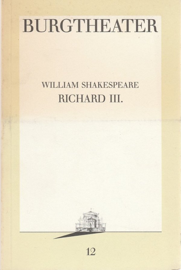 Programmheft William Shakespeare RICHARD III. Burgtheater Wien 1987
