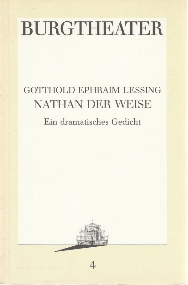 Programmheft Gotthold Ephraim Lessing NATHAN DER WEISE Burgtheater Wien 1986