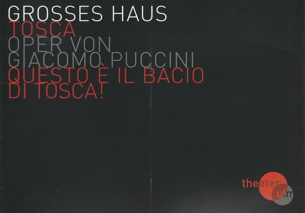 Programmheft Giacomo Puccini TOSCA Theater Ulm 2008
