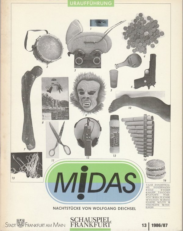 Programmheft Uraufführung MIDAS Nachtstücke von Wolfgang Deichsel 1987