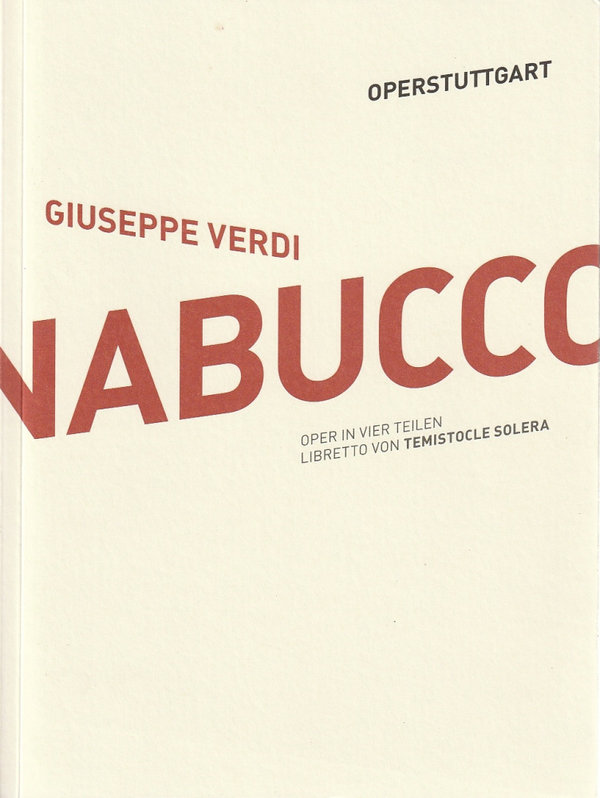 Programmheft Giuseppe Verdi NABUCCO Oper Stuttgart 2015