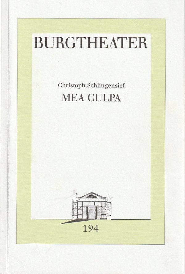 Programmheft Uraufführung Christoph Schlingensief MEA CULPA Burgtheater 2009