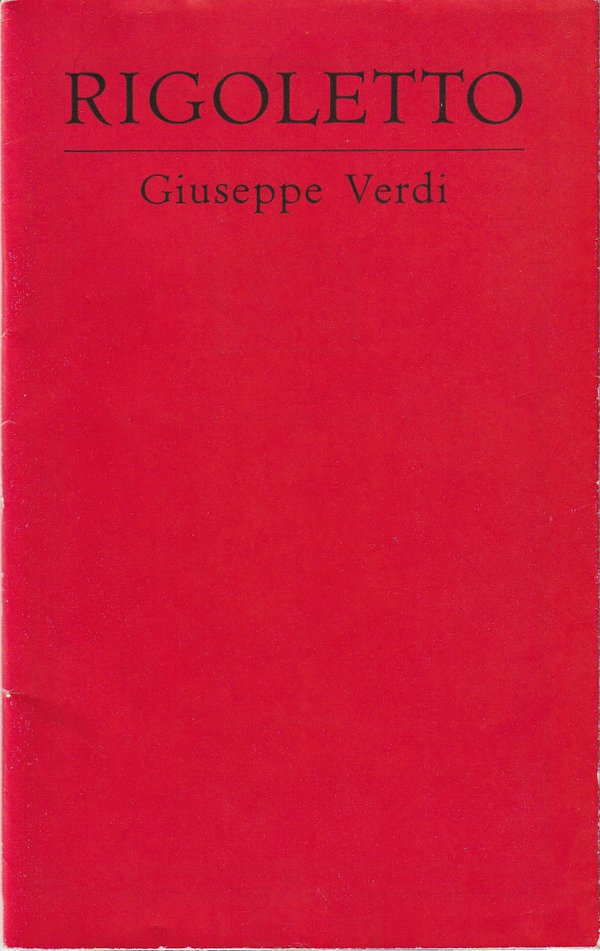 Programmheft Giuseppe Verdi RIGOLETTO Deutsche Staatsoper Berlin 1971