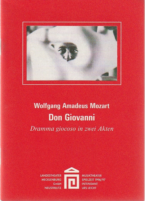 Programmheft Wolfgang Amadeus Mozart DON GIOVANNO Landestheater Mecklenburg 1997