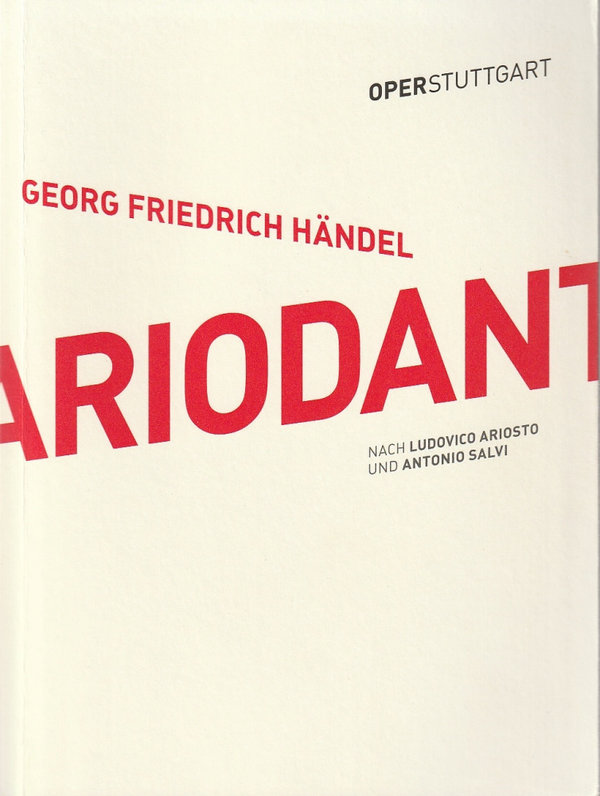 Programmheft Georg Friedrich Händel ARIODANTE Oper Stuttgart 2017