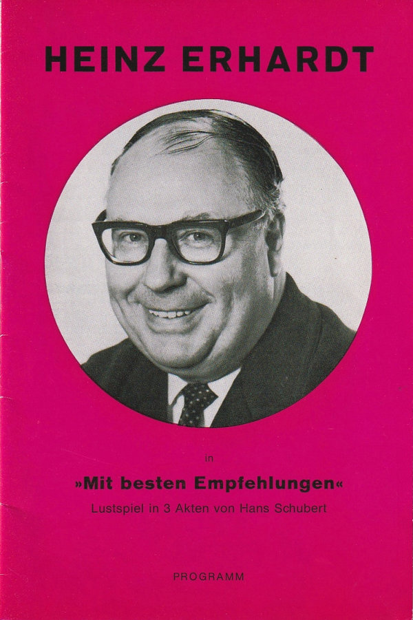 Programmheft Hans Schubert MIT BESTEN EMPFEHLUNGEN Heinz Ehrhardt 1971