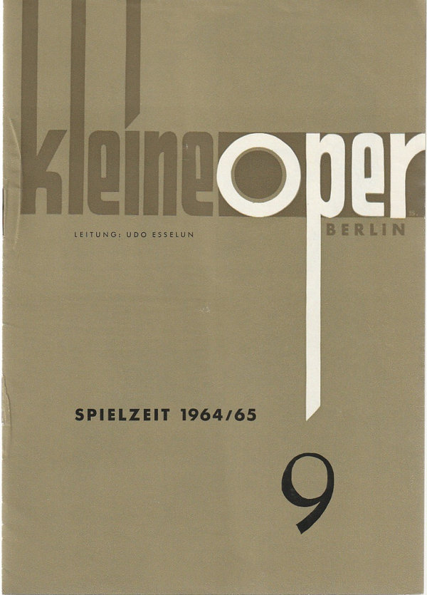 Programmheft Albert Lortzing DER WILDSCHÜTZ Kleine Oper Berlin 1965