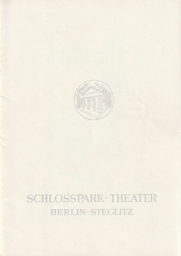 Programmheft de Molina DON GIL VON DEN GRÜNEN HOSEN Schlosspark Theater 1963