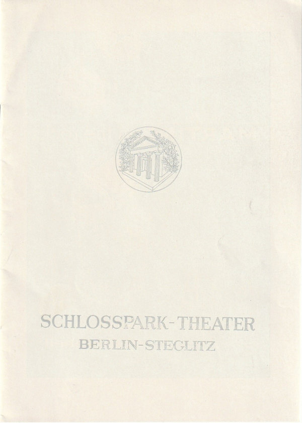 Programmheft James Saunders EIN DUFT VON BLUMEN Schlosspark Theater 1965