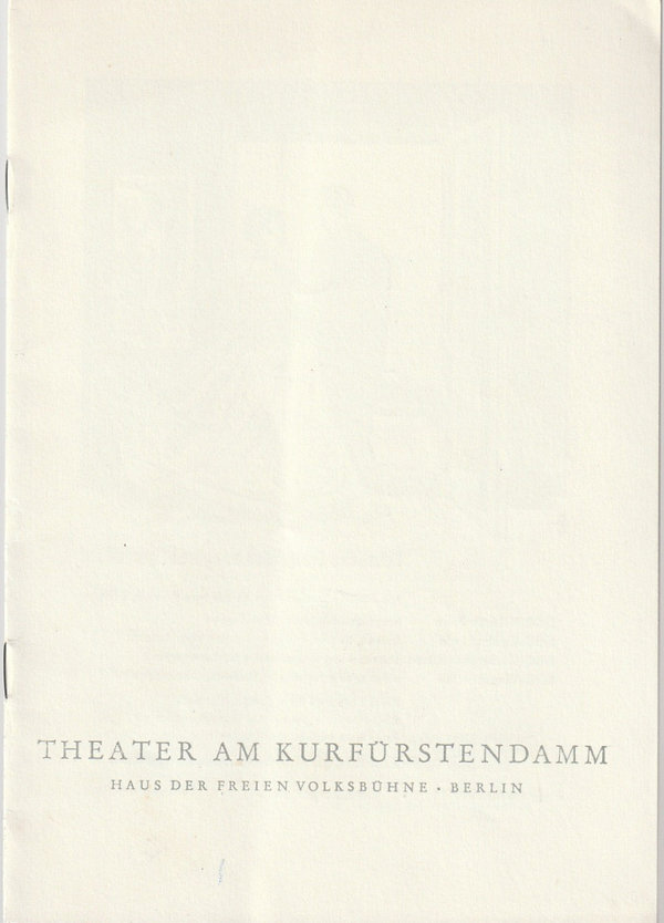 Programmheft Miller TOD EINES HANDLUNGSREISENDEN Theater am Kurfürstendamm 1961