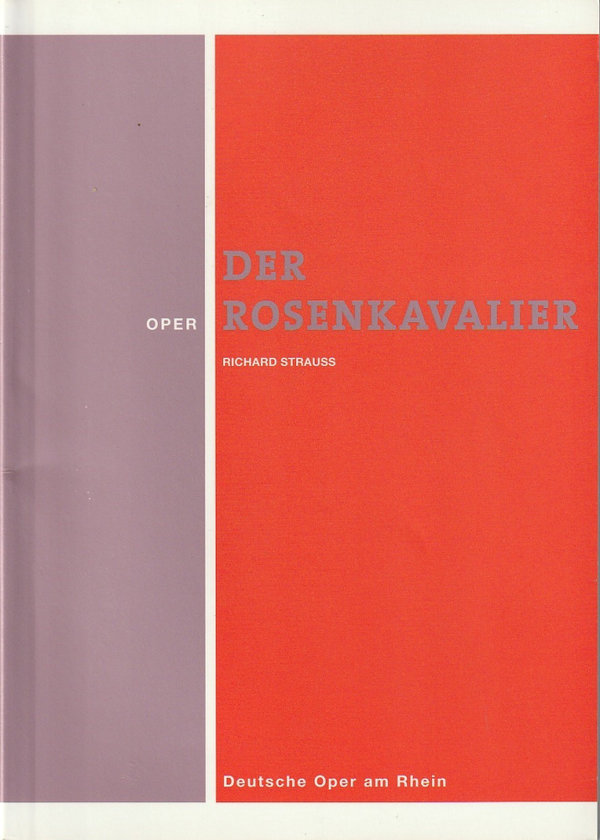 Programmheft Richard Strauss DER ROSENKAVALIER Deutsche Oper am Rhein 1997