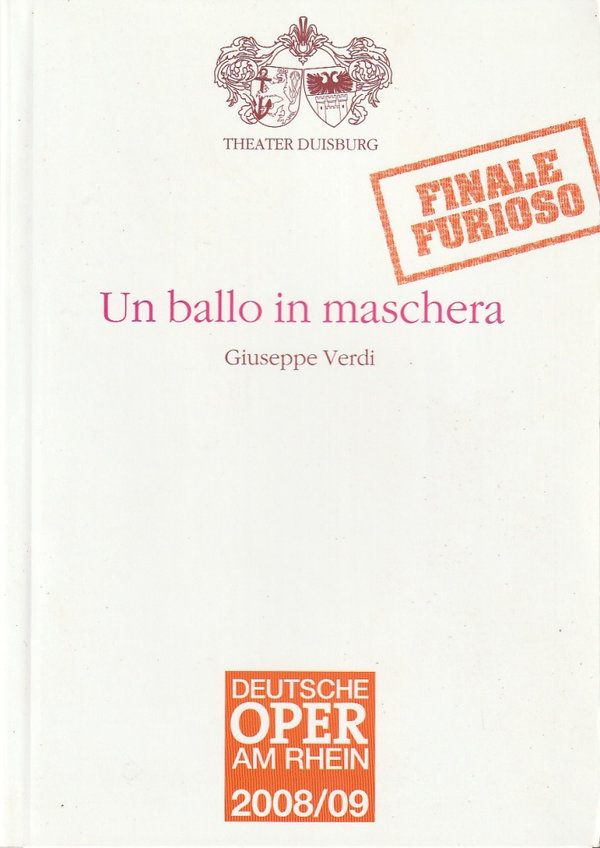 Programmheft Giuseppe Verdi UN BALLO IN MASCHERA Duisburg 2006