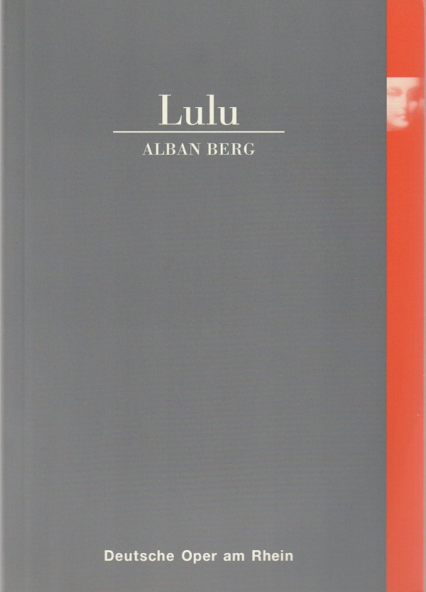 Programmheft Alban Berg LULU  Opernhaus Düsseldorf 2000