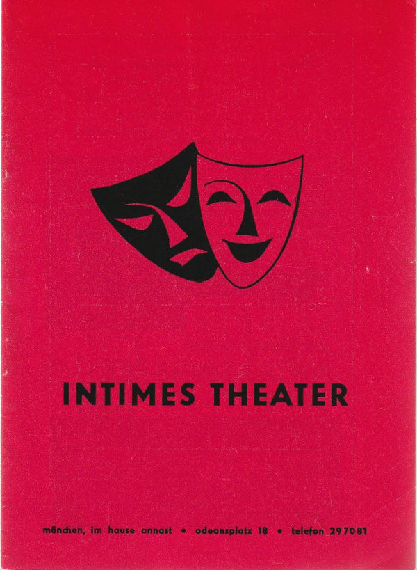 Programmheft Jean Paul Sartre DIE EHRBARE DIRNE Intimes Theater München 1968