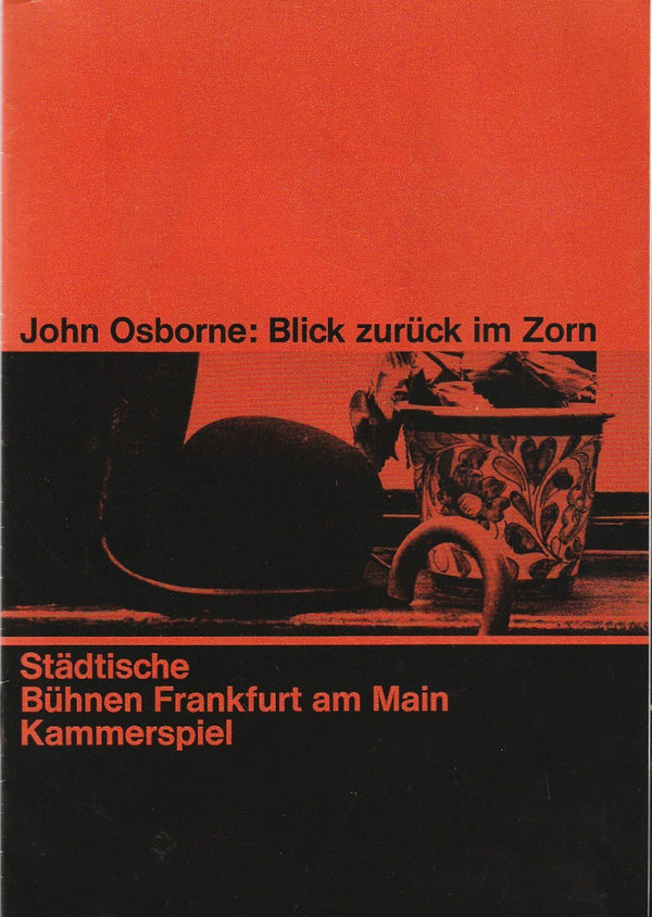 Programmheft John Osborne BLICK ZURÜCK IM ZORN Berliner Theatertreffen 1967
