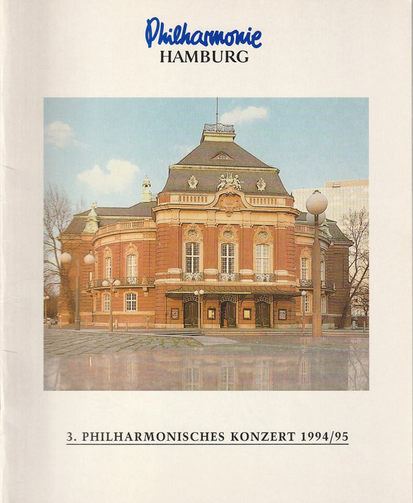 Programmheft 3. PHILHARMONISCHES KONZERT 1994 Philharmonie Hamburg