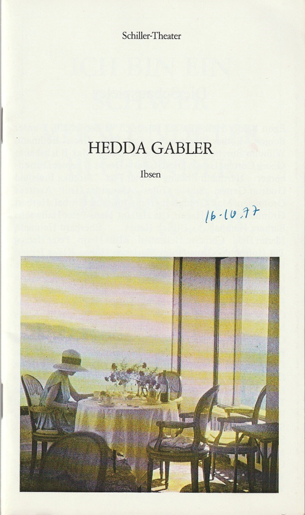 Programmheft Henrik Ibsen HEDDA GABLER Schiller-Theater Berlin 1977
