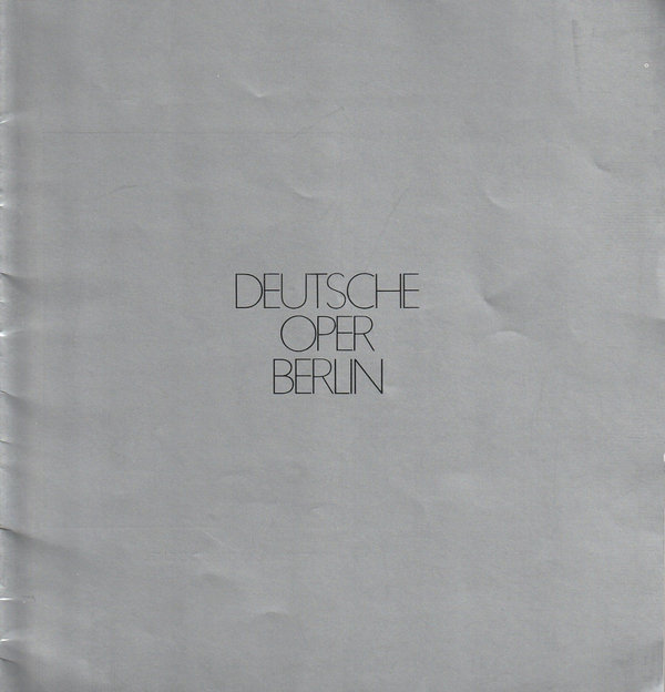 Programmheft DEUTSCHE OPER BERLIN SPIELZEITHEFT 1971 / 72
