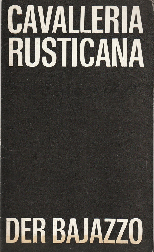 Programmheft Pietro Mascagni  CAVALLERIA RUSTICANA Theater Karl-Marx-Stadt 1973