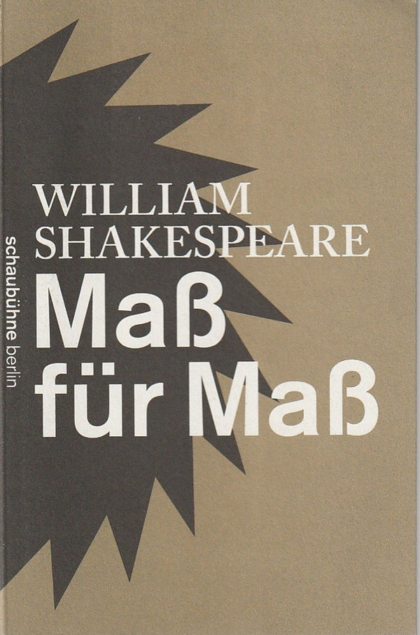 Programmheft William Shakespeare Maß FÜR Maß Schaubühne Berlin 2011