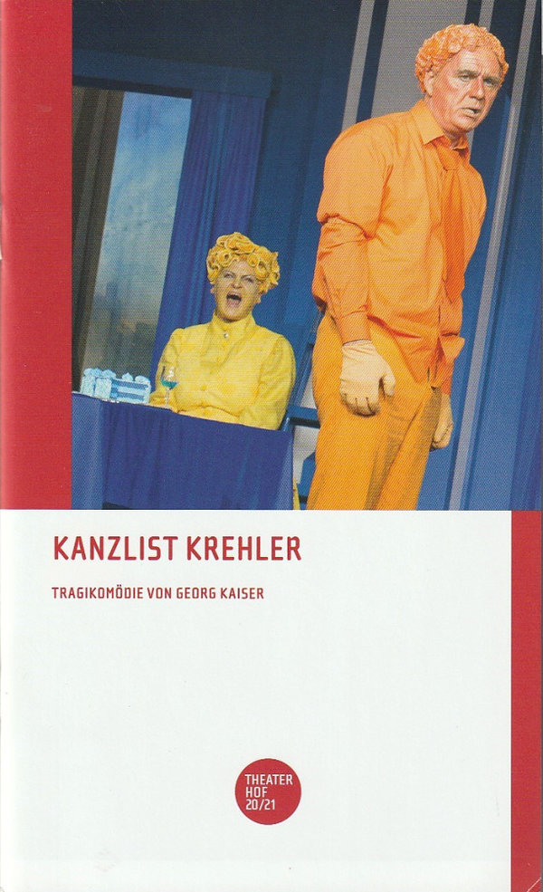 Programmheft Georg Kaiser KANZLIST KREHLER Theater Hof 2021