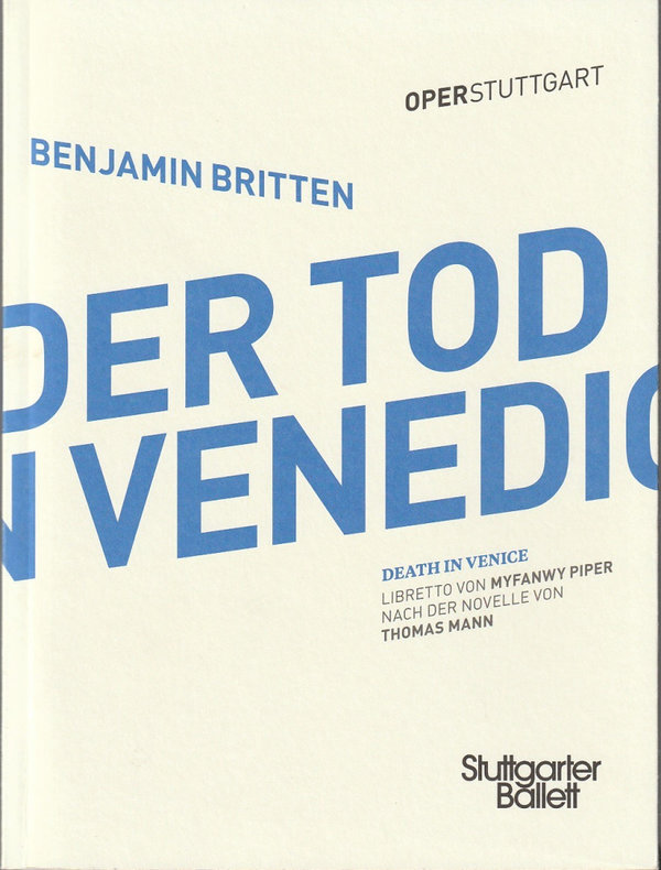Programmheft Benjamin Britten DER TOD IN VENEDIG Oper Stuttgart 2017