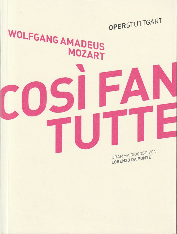 Programmheft Wolfgang Amadeus Mozart COSI FAN TUTTE Oper Stuttgart 2015