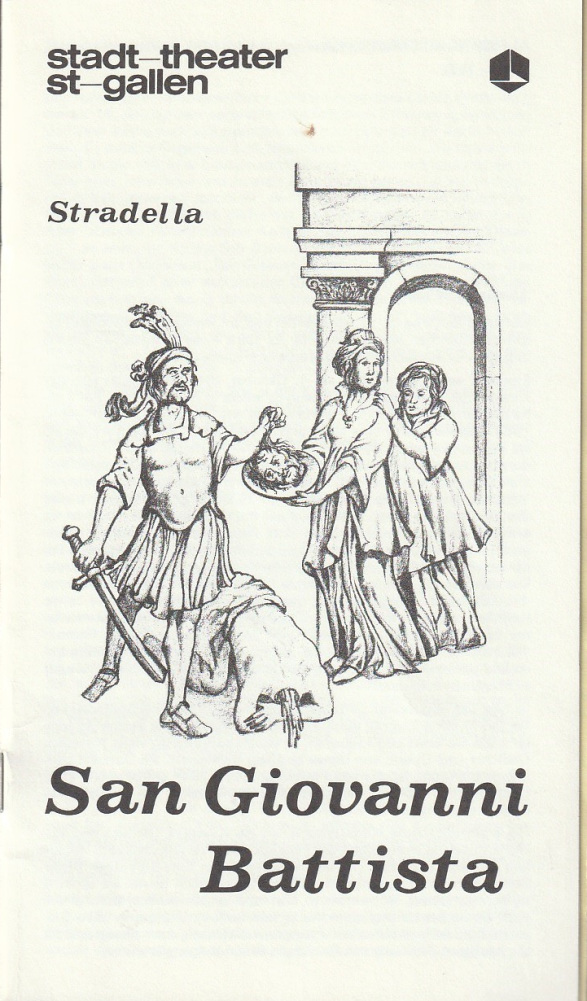Programmheft Alessandro Stradella SAN GIOVANNI BATTISTA St. Gallen 1979