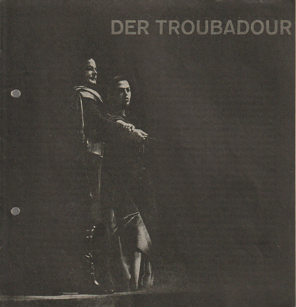 Programmheft Giuseppe Verdi DER TROUBADOUR  Staatstheater Stuttgart 1970