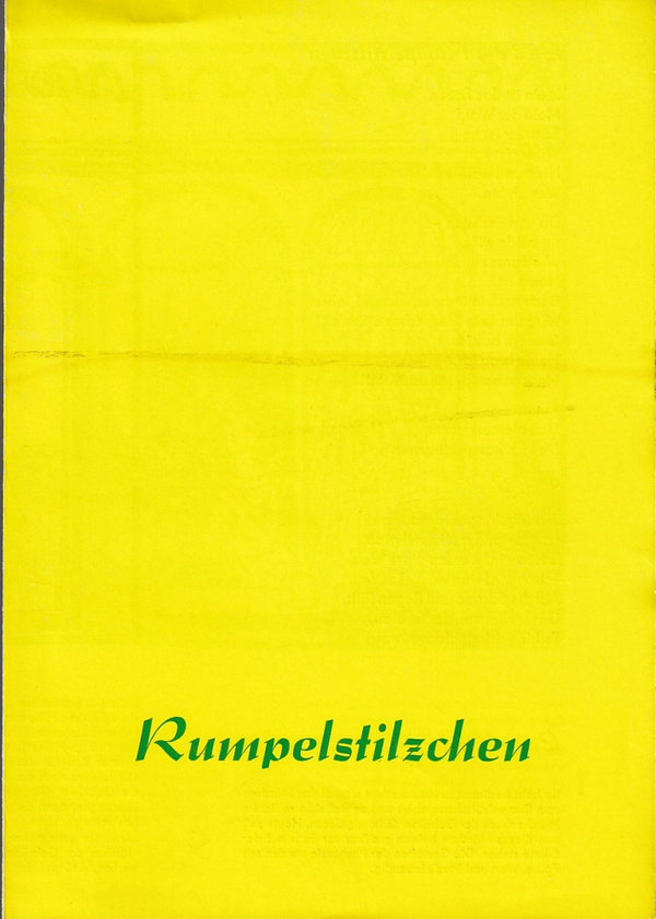 Programmheft Heinz Czechowski RUMPELSTILZCHEN Kreistheater Annaberg 1977