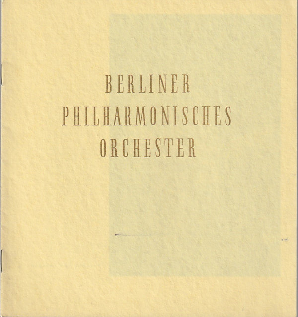 Programmheft VI. KONZERT 1959 Berliner Philharmonisches Orchester von Karajan
