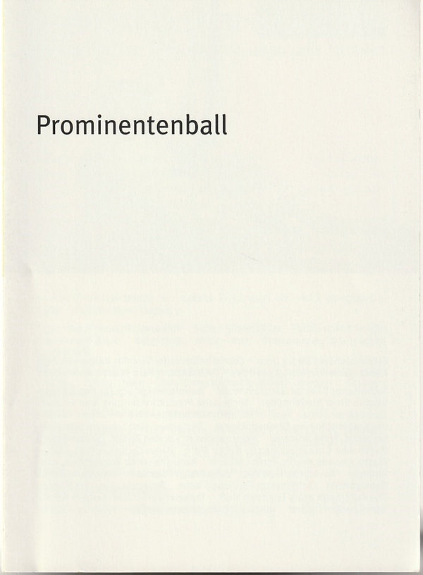 Programmheft  Georg Ringsgwandl PROMINENTENBALL Residenz Theater 2004