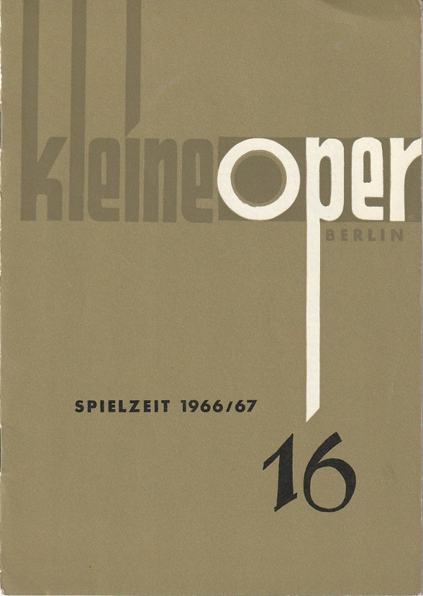 Programmheft Wolfgang Amadeus Mozart LUCIUS SULLA Kleine Oper Berlin 1966