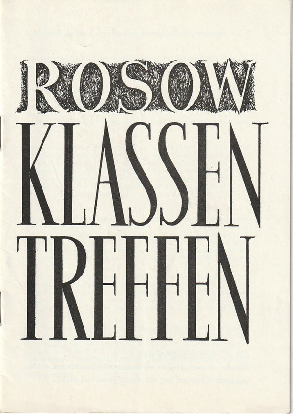 Programmheft Viktor Rosow KLASSENTREFFEN Staatstheater Schwerin 1972