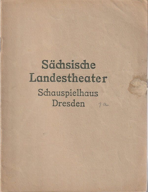 Programmheft Wilhelm Fischer ROBERT UND BERTRAM Schauspielhaus Dresden 1919