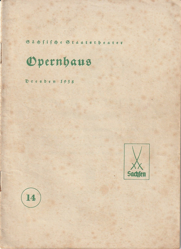 Programmheft Guiseppe Verdi OTHELLO Opernhaus Dresden 1938