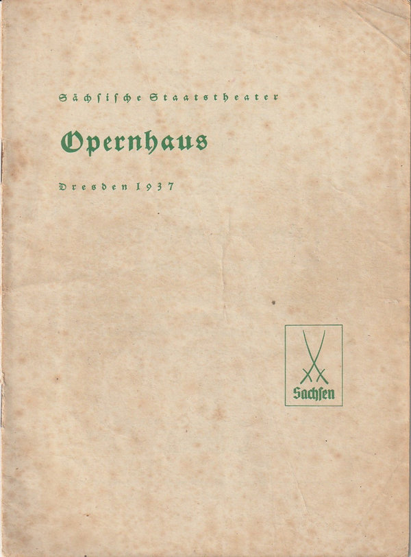 Programmheft Giuseppe Verdi LA TRAVIATA Opernhaus Dresden 1937