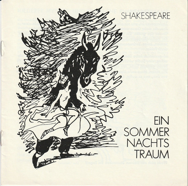 Programmheft Shakespeare EIN SOMMERNACHTSTRAUM Theater der Stadt Cottbus 1980