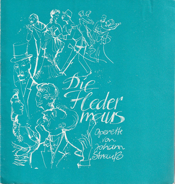 Programmheft Johann Strauss DIE FLEDERMAUS Staatstheater Schwerin 1964