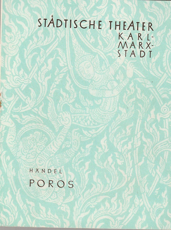 Programmheft Georg Friedrich Händel POROS Theater Karl-Marx-Stadt 1961