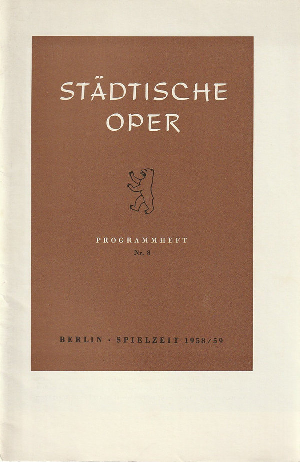 Programmheft Richard Strauss CAPRICCIO Städtische Oper Berlin 1959