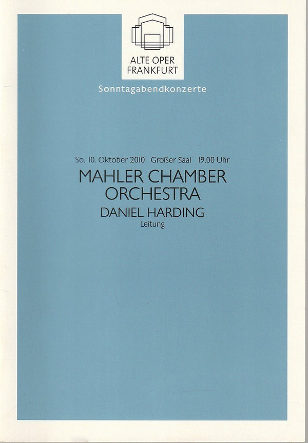 Programmheft MAHLER CHAMBER ORCHESTRA Alte Oper Frankfurt 2010